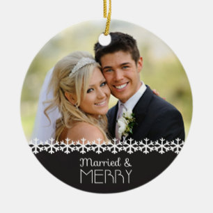 Married and Merry Holiday Ornament