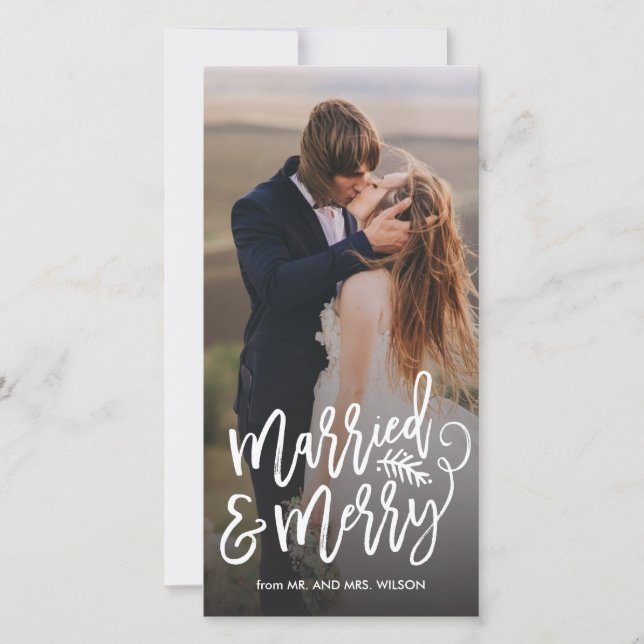 Married and Merry Holiday Photo (Front)