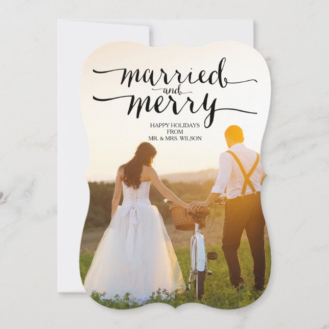 MARRIED AND MERRY | HOLIDAY PHOTO CARD (Front)