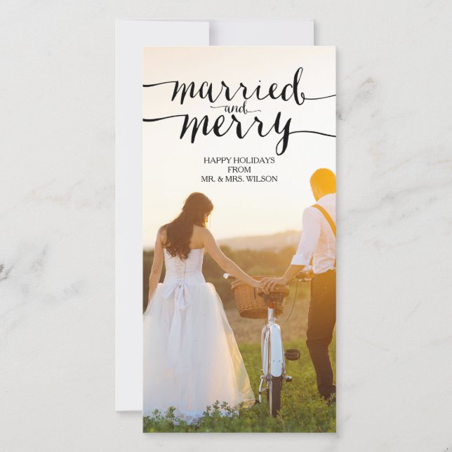 MARRIED AND MERRY | HOLIDAY PHOTO CARD (Front)