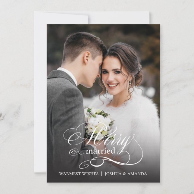 Married and Merry Holiday Photo Card (Front)