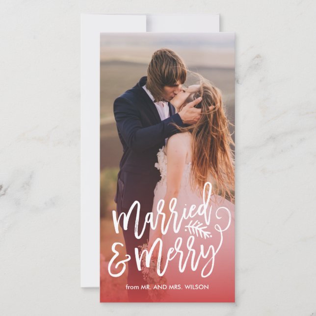 Married and Merry Holiday Photo Red (Front)