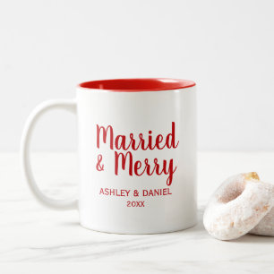 Married and Merry Holiday RW Two-Tone Coffee Mug