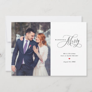 Married and Merry Newlywed First Christmas Card