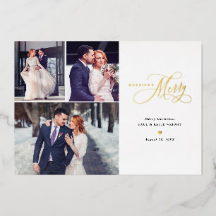 Married and Merry Newlywed First Christmas Card