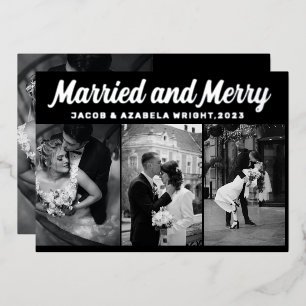 Married and Merry Newlywed First Christmas Card