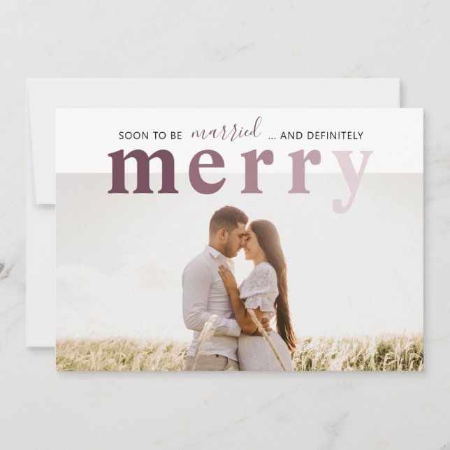 Married and Merry Newlywed Holiday Card (Front)