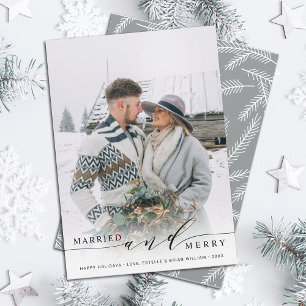 Married and Merry Newlywed Holiday Photo Card