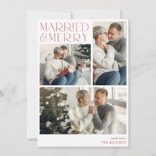 Married and Merry Photo Collage Holiday Card