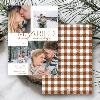 Married and Merry Plaid 4 Photo Newlywed