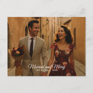 Married and Merry Postcard