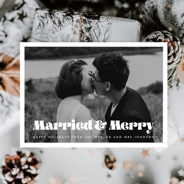 Married and Merry Vintage retro Christmas card (Creator Uploaded)