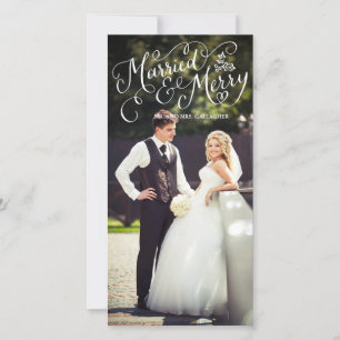 Married and Merry White Hand Lettered Holiday