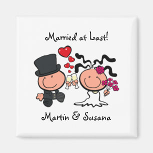 Married at last cartoon Magnet