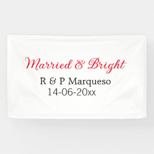 Married & bright add couple name wedding add date banner