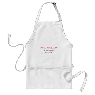 Married & bright add couple name wedding add date  standard apron