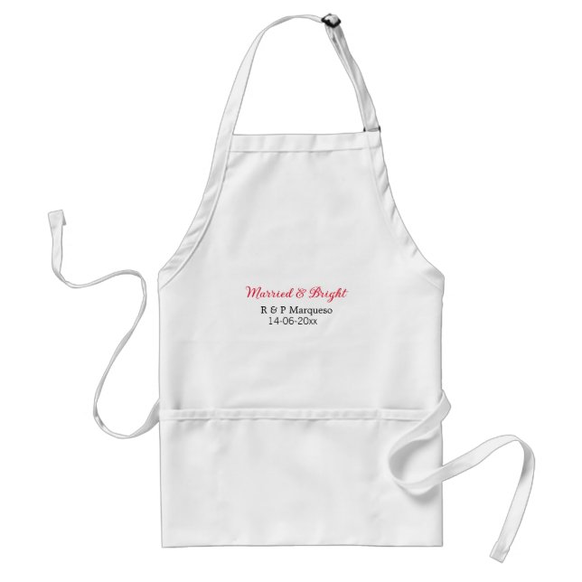 Married & bright add couple name wedding add date  standard apron (Front)