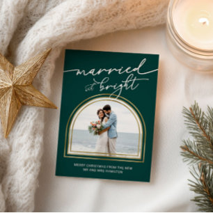 Married & Bright Arch Holiday Wedding Announcement