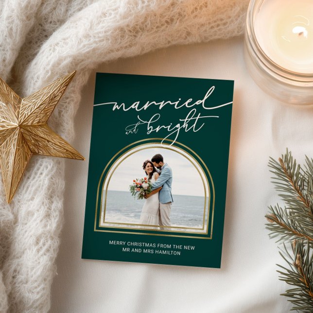 Married & Bright Arch Holiday Wedding Announcement (Creator Uploaded)