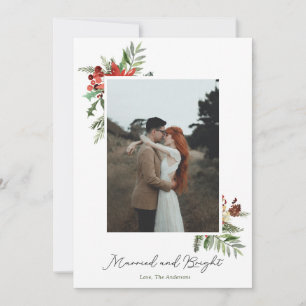 Married & Bright Elopement Holiday photo card