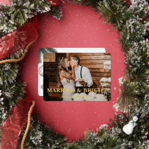 Married & Bright Foil Holiday Card