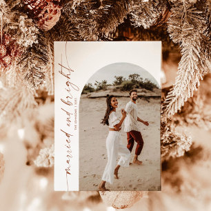 Married & Bright Holiday Christmas Card Arch Photo