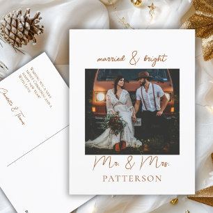 Married & Bright Kundenspezifische Foto Holiday Po