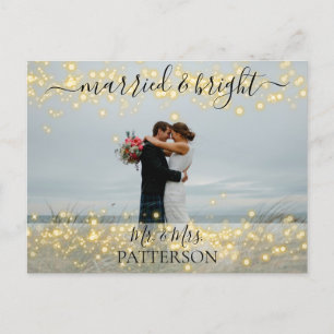 Married & Bright Kundenspezifische Foto Holiday Postcard
