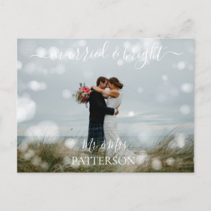 Married & Bright Kundenspezifische Foto Holiday Postcard