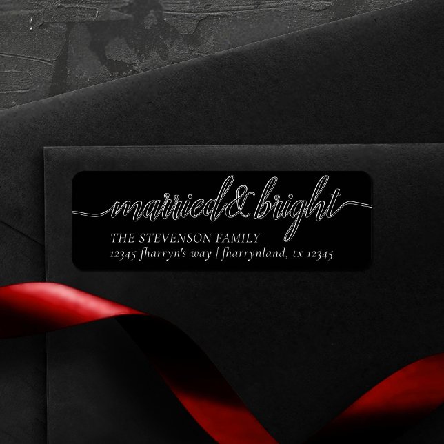 Married Bright | Modern Black Script Address (Creator Uploaded)