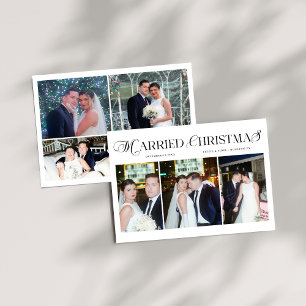 Married & Bright Photo Newlywed Couples Christmas Holiday Card