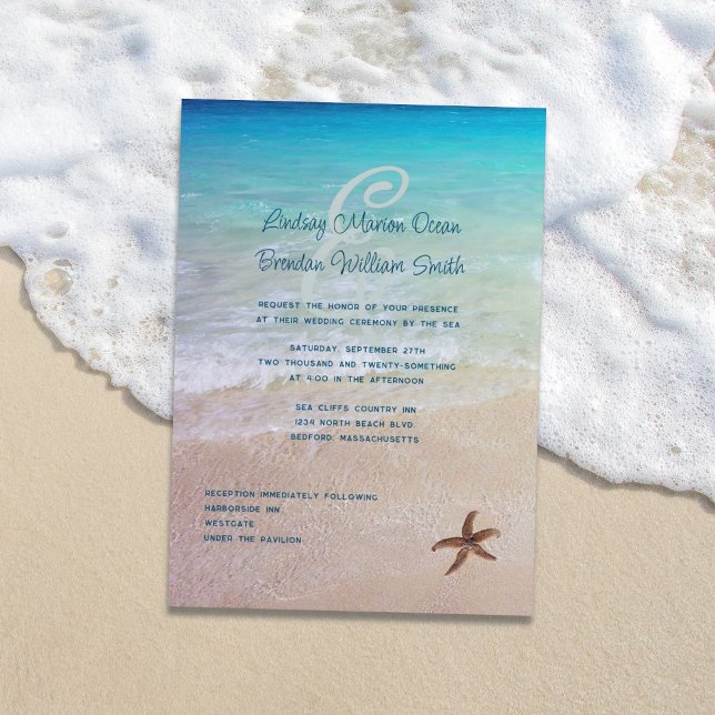 Married By the Sea Beach Destination Wedding Invitation (Creator Uploaded)