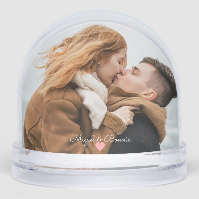 Married Calendar Date Personalised Wedding Day Snowglobe (Front)