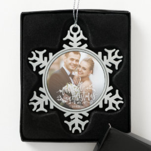 Married Christmas Custom Photo Christmas Ornament