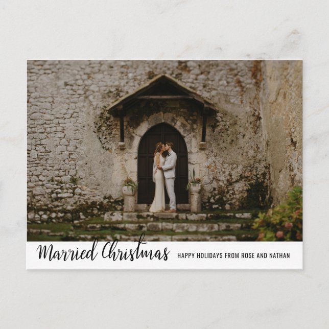 Married Christmas Handwritten Holiday Couple Photo (Front)