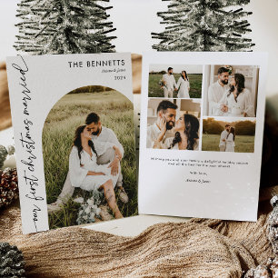Married Christmas Multi Photo Arch Christmas Holiday Card