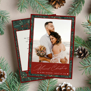 Married Christmas newlywed holiday Announcement