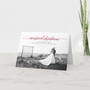 Married Christmas Newlywed Photo Folded Holiday Card