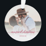 Married Christmas Newlywed Photo Keepsake Ornament<br><div class="desc">Married Christmas Newlywed Photo Keepsake</div>