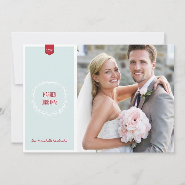 Married Christmas | Newlyweds Holiday Photo Card (Front)