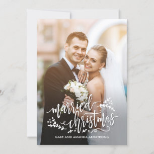 Married Christmas Newlyweds Holiday Photo Card