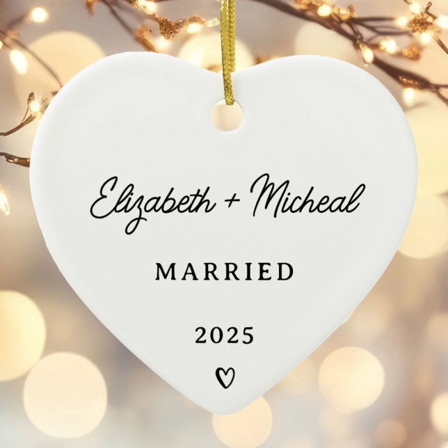 Married Christmas Ornament Heart Ornament (Creator Uploaded)