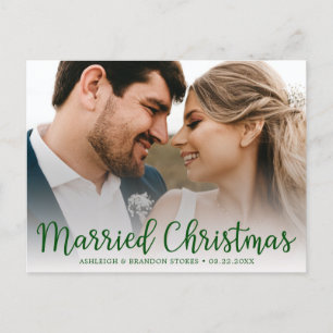 Married Christmas Photo Holiday Postcard