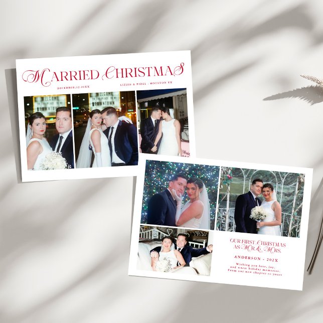 Married Christmas Photo Newlywed Couples Wedding Holiday Card (Creator Uploaded)