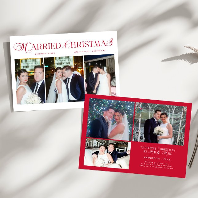 Married Christmas Photo Newlywed Couples Wedding Holiday Card (Creator Uploaded)