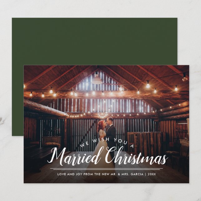 Married Christmas Photo Overlay Holiday Card (Front/Back)