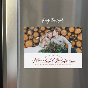 Married Christmas Photo Overlay Magnetic Card