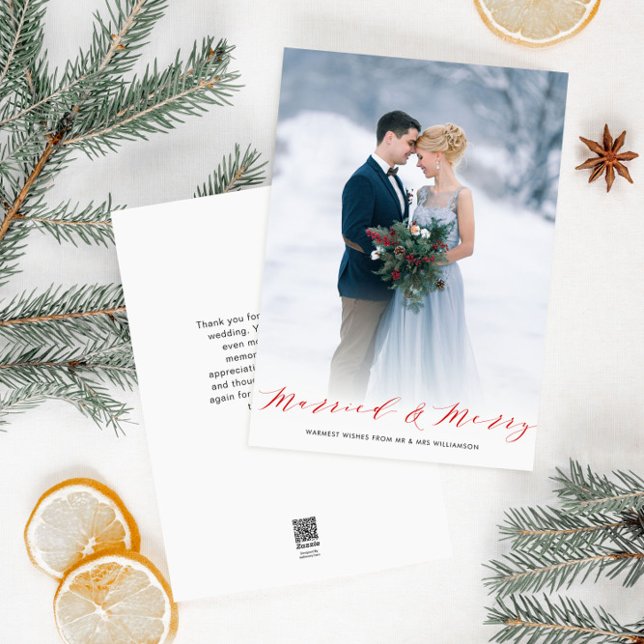 Married christmas photo wedding announcement (Creator Uploaded)