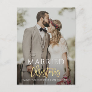 MARRIED CHRISTMAS wedding announcement  Postcard