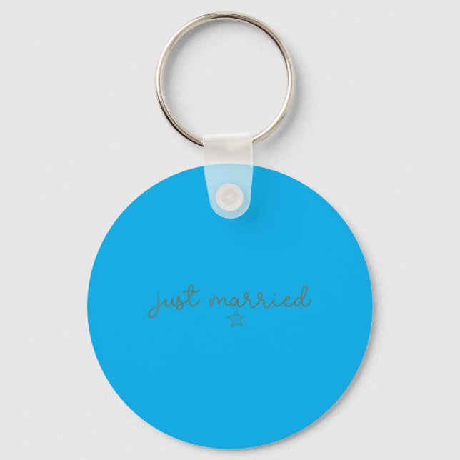 Married Coquette Starfish Beach Bride Groom Key Ring (Front)